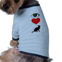 Mig hjärta Pussy_Cat Hund T-shirt