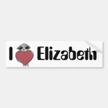 Mig hjärtaElizabeth främling Bildekal