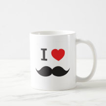 Mig hjärtaMoustache Kaffe Kopp