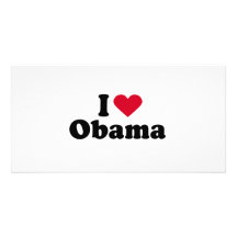 Mig hjärtaObama T-tröja Hälsningskort Med Foto