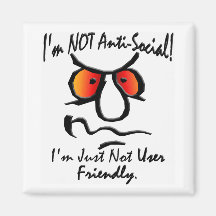 Mig inte asocial förmiddag (1) magnet för kylskåp