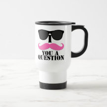 Mig Moustache dig en ifrågasättarosa med solglasög Kaffe Mugg