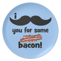 Mig mustasch dig för någon bacon tallrikar