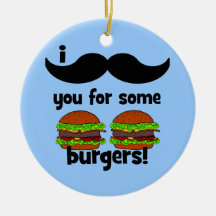 Mig mustasch dig för några hamburgare! julgranskulor
