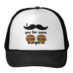 Mig mustasch dig för några hamburgare! trucker kepsar