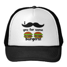 Mig mustasch dig för några hamburgare! trucker kepsar