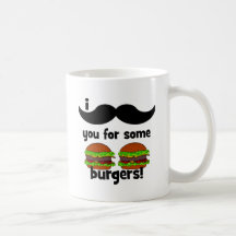 Mig mustasch dig för några hamburgare! kaffe muggar