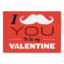Mig mustasch dig som är mitt valentinhälsningkort