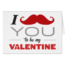 Mig mustasch dig som är mitt valentinhälsningkort