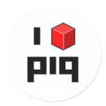 Mig <> piq runda klistermärken