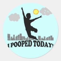 Mig Pooped i dag Rund Klistermärke