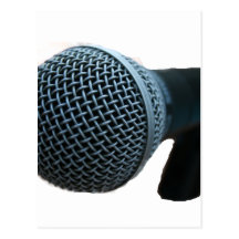 Mikrofon tätt upp mic-utklippdesign vykort