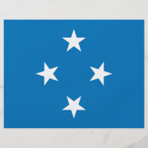 Mikronesien flagga full färg flygblad