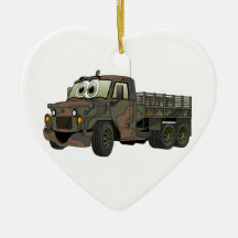 Militär insatslastbiltecknad juldekoration
