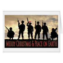 Militär jul hälsnings kort