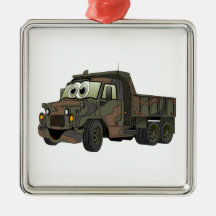 Militär lastbiltecknad juldekoration