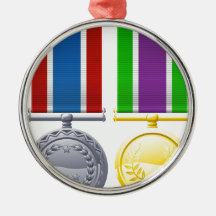 Militära stilmedaljer juldekoration