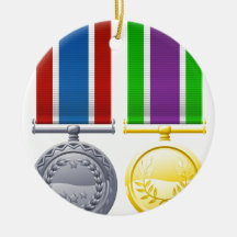 Militära stilmedaljer julgranskulor