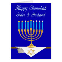 Militärt Chanukah syster- & makekort