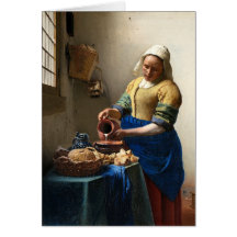 Milkmaiden, Jan Vermeer Hälsnings Kort