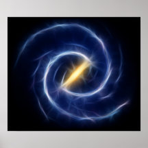 Milky stjärnor röra sig i spiral långt galaxen print