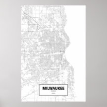 Milwaukee Wisconsin (svarten på vit) Posters