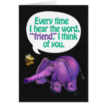 Min B-F-F! Gulligt bi- och elefantillustrationkort