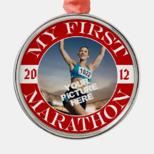 Min första maraton - anpassadefoto och år julgransdekoration