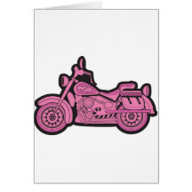 Min första rosa motorcykel hälsnings kort