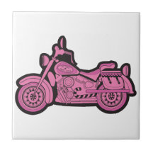 Min första rosa motorcykel kakelplatta av kerami
