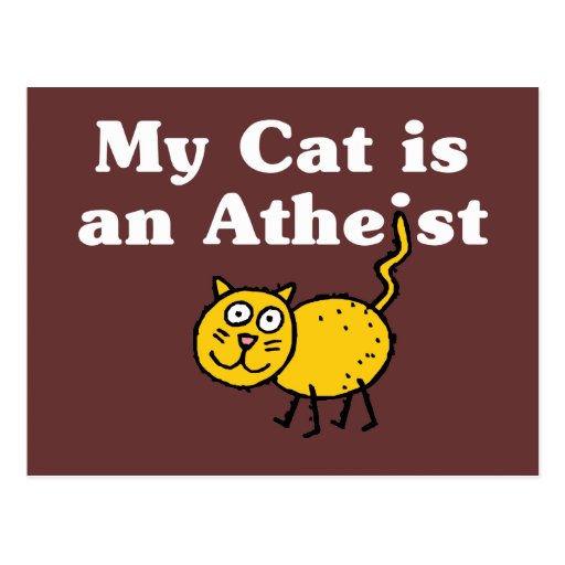 Min katt är en ateist vykort