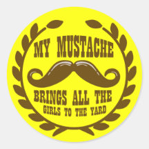 Min mustasch kommer med alla flickor till gården klistermärken