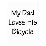Min pappa älskar hans cykel vykort