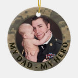 Min pappa min militära fotoanpassade för hjälte julgransdekorationer