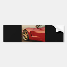 Min röda Corvette Bildekal