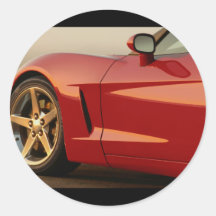 Min röda Corvette Klistermärke