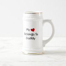 Min röda hjärta hör hemma till pappan kaffe mugg