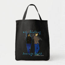 Min tonårs- hjärtatoto för stryk hänger lös tote bags