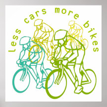 Mindre bilar som mer cyklar posters