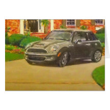 Mini- Cooper Hälsningskort