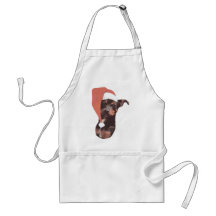 MiniatyrPinscherSanta hatt Förkläden
