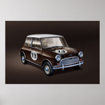 MiniCooper S brunt Affischer