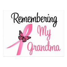 Minnas min mormor - bröstcancermedvetenhet vykort