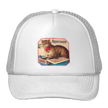 Mischief katten - vintage annons kepsar