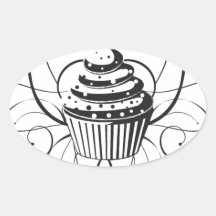 "Missbrukat till muffins ", Ovalformat Klistermärke