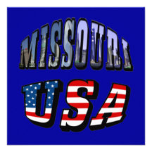 Missouri bild och USA text Anpassade Tillkännagivande