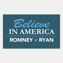 Mitt Romney Paul Ryan tror i den Amerika rektangel Rektangelformade Klistermärken