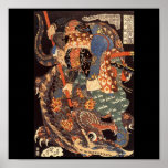 Miyamoto Musashi som målar C. 1800's Affisch
