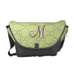 Mjuk grön messenger bag för Geo mönsterRickshaw