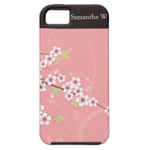 Mjuk rosa körsbärsröd blommar iPhone 5 Case-Mate skal
